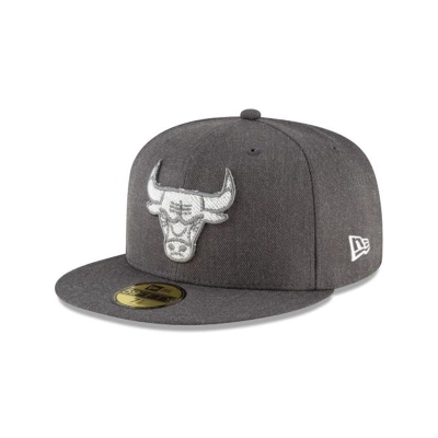 Grey Chicago Bulls Hat - New Era NBA Terrycloth 59FIFTY Fitted Caps USA0148293